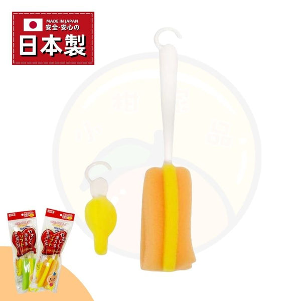 【日本製 | 附奶嘴刷】日本長柄海綿杯刷 【Made in Japan | 2PC set】Baby Bottle Brush