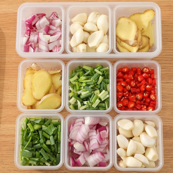 【三分格】YNI 日式分格廚房蔥薑蒜收納盒 冰箱 瀝水盒 備菜盒 Compartmentalized Kitchen Onion Ginger Garlic Insurance Storage Box