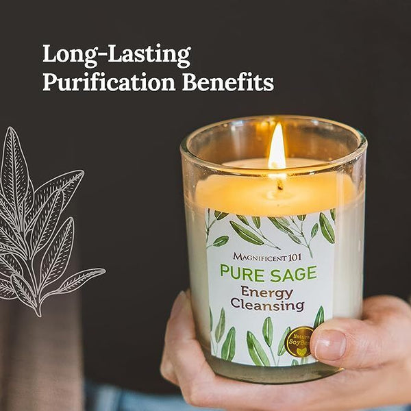 【3個裝 | 美國製】Magnificent 101 純鼠尾草香薰蠟燭 消除負能量 Pure Sage Candle Aromatherapy Meditation Candle House Energy Cleansing