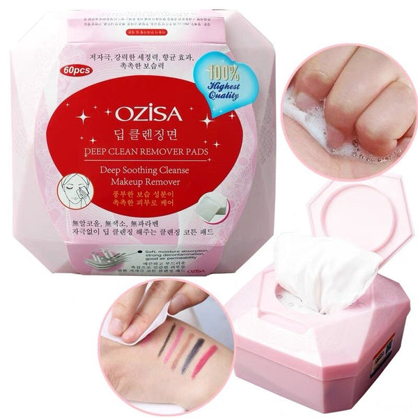 【60片】泰國製ozisa抽取式卸妝濕紙巾 卸妝棉  【Made in Thailand】ozisa Makeup Remover Cleansing Wipes