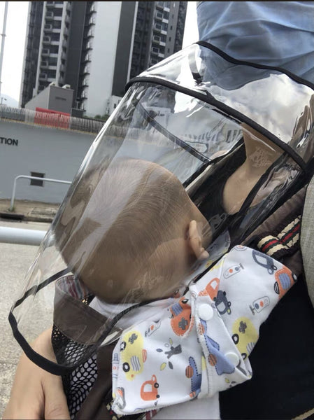 【寶寶/兒童】綁帶式防護罩 兒童防護面罩 嬰兒面罩 【Baby/Child】Safety Face Shield Children's Protective Cap Cover Detachable Mask Removable Face mask Visor Shield