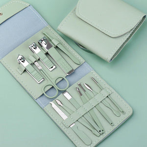 【12件套】不銹鋼指甲鉗套裝 指甲鉗套裝  【12 Pieces】 Manicure Set with PU Leather Case