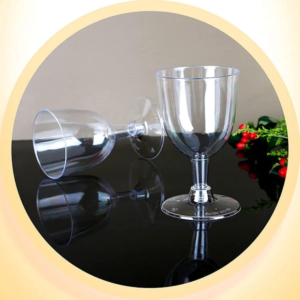 【8個裝】一次性透明紅酒杯 高腳杯 【8 pcs】Disposable wine glasses Plastic wine Glasses party Red Wine cup