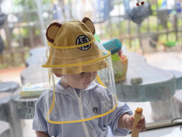 【寶寶/兒童】綁帶式防護罩 兒童防護面罩 嬰兒面罩 【Baby/Child】Safety Face Shield Children's Protective Cap Cover Detachable Mask Removable Face mask Visor Shield