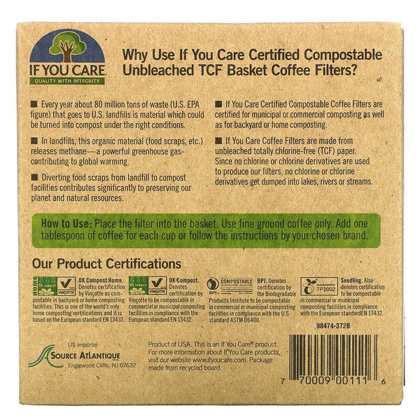 【美國製】If You Care 環保咖啡濾紙籃 咖啡濾籃 滴漏咖啡 【Made in USA】Environmental friendly If You Care Basket Coffee Filters (100 Filters)