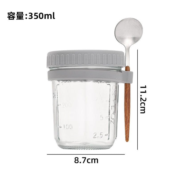 【自帶勺子】YNI 隔夜燕麥杯玻璃套裝 優格杯 早餐杯 【with spoon】YNI Overnight oats cup