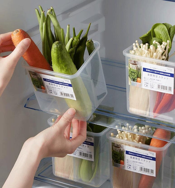 日式冰箱門收納盒 蔬菜收納盒 長條食品保鮮盒 Japanese Style Refrigerator Door Organizer Vegetable Organizer