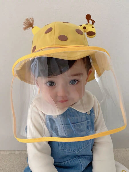 【帽子＋面罩兩用】小孩防疫帽 嬰兒防護面罩 寶寶防護帽 【Removable Face Shield】baby Bucket Hat with face shield Dustproof Sun hats