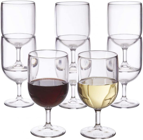 【8個裝】一次性透明紅酒杯 高腳杯 【8 pcs】Disposable wine glasses Plastic wine Glasses party Red Wine cup
