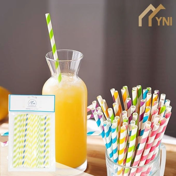 【30支裝】YNI一次性環保紙吸管 可彎曲紙飲筒 【30-Pack】YNI Disposable Eco-Friendly Paper Straws - Flexible