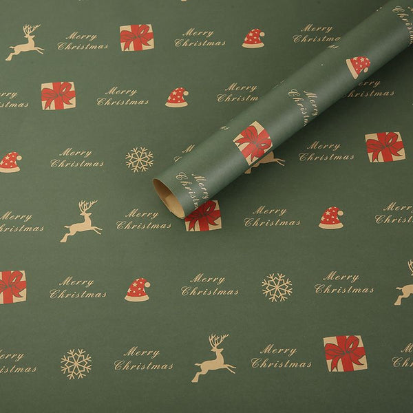 【啞光加厚牛皮紙】聖誕節花紙 包裝紙 聖誕禮品紙 Christmas Wrapping Paper Christmas Gift packing paper