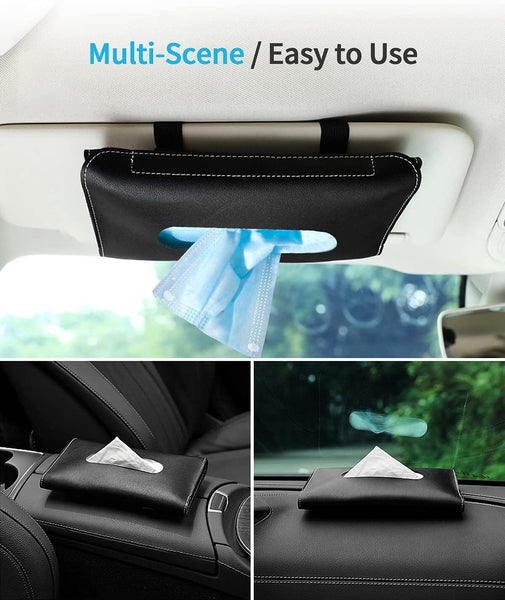 汽車遮陽板紙巾套 皮革紙巾盒 Car Visor Tissue Cover Leather Tissue Box