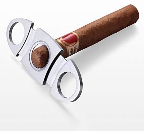 不鏽鋼雪茄剪 雪茄刀 雙刃雪茄剪夾 雪卡剪 雪卡刀 Stainless Steel Cigar Cutter Double Cut Blade