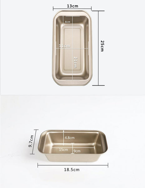 金色長方形碳鋼麵包烤盤 吐司模具 Loaf Pans for Baking Nonstick Carbon Steel