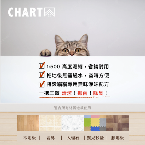 【台灣製 】CHARTA 家居地板清潔水 安全無毒濃縮地板清潔劑 寵物安全 Charta Floor Cleaner pet safe kid safe