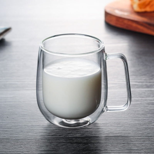 【雙層玻璃 | 帶手柄】耐熱玻璃杯 咖啡杯 Double Walled Insulated Mugs with Handle