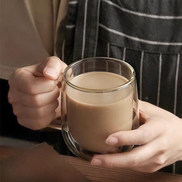 【雙層玻璃 | 帶手柄】耐熱玻璃杯 咖啡杯 Double Walled Insulated Mugs with Handle