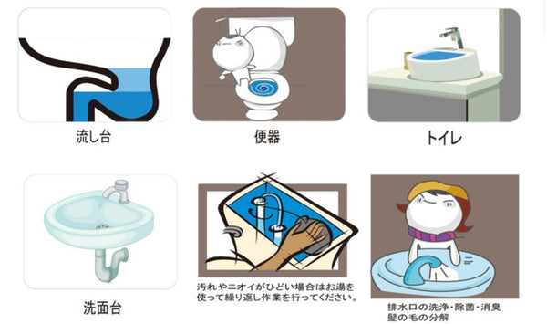 （10包裝）日式水管疏通劑 速效通渠 喉管清潔 Sink & Drain unblocker pipe cleaner