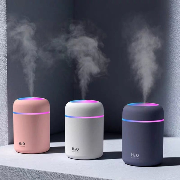 空氣加濕器 霧化小夜燈 便攜家用/車用香薰機 霧化器 Portable Mist Humidifier with Light (300ml) USB