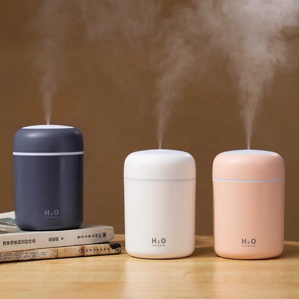 空氣加濕器 霧化小夜燈 便攜家用/車用香薰機 霧化器 Portable Mist Humidifier with Light (300ml) USB