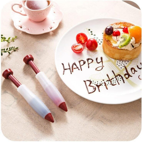 烘焙朱古力果醬裱花筆 擠花袋 蛋糕DIY唧花筆 Silicone Decorating Food Writing Pen Chocolate Jam birthday cake