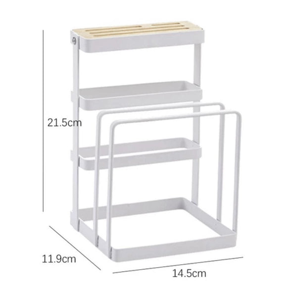 日式刀架 砧板架 多功能 金屬刀架 廚房 廚具收纳 置物架 Knife Rack Cutting Board Holder Kitchen Organizer Bakeware Drying Rack