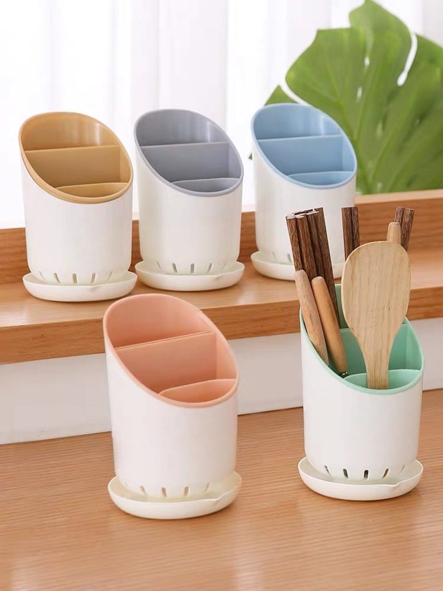 雙層瀝水餐具架 筷子架 瀝水餐具收納 筷子筒 Draining Utensil Holder Chopstick Cage Standing Cutlery Organizer Tableware Storage