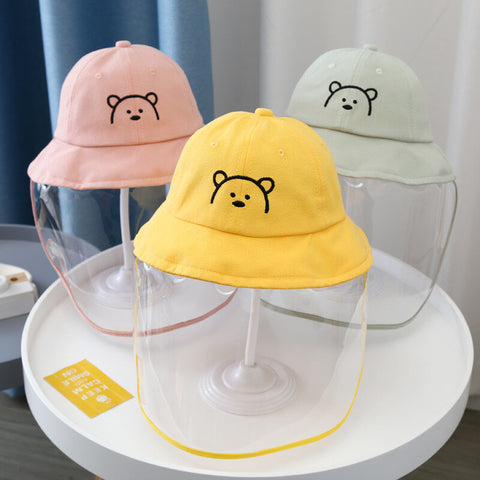 【可拆面罩｜兩用】寶寶防疫帽 嬰兒防護面罩 【Removable Face Shield】kids Bucket Hat with face shield Dustproof Sun hats baby face mask