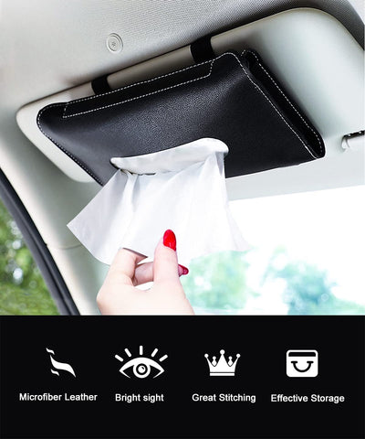 汽車遮陽板紙巾套 皮革紙巾盒 Car Visor Tissue Cover Leather Tissue Box