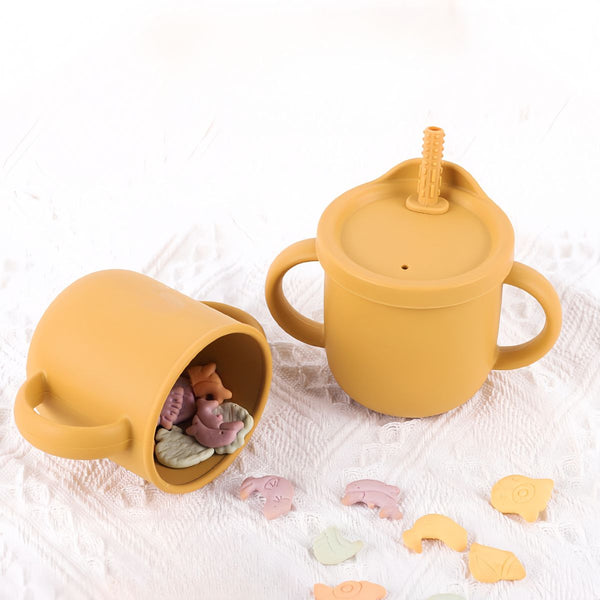 【食品級】YNI 日式矽膠兒童水杯 防滑雙耳握把 【Food-Grade】YNI Japanese-Style Silicone Kids' Water Cup with Non-Slip Dual Handles