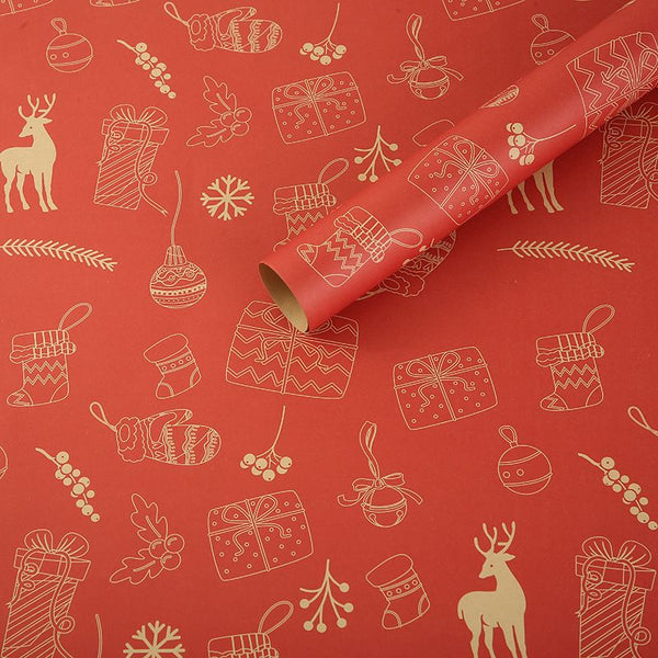 【啞光加厚牛皮紙】聖誕節花紙 包裝紙 聖誕禮品紙 Christmas Wrapping Paper Christmas Gift packing paper