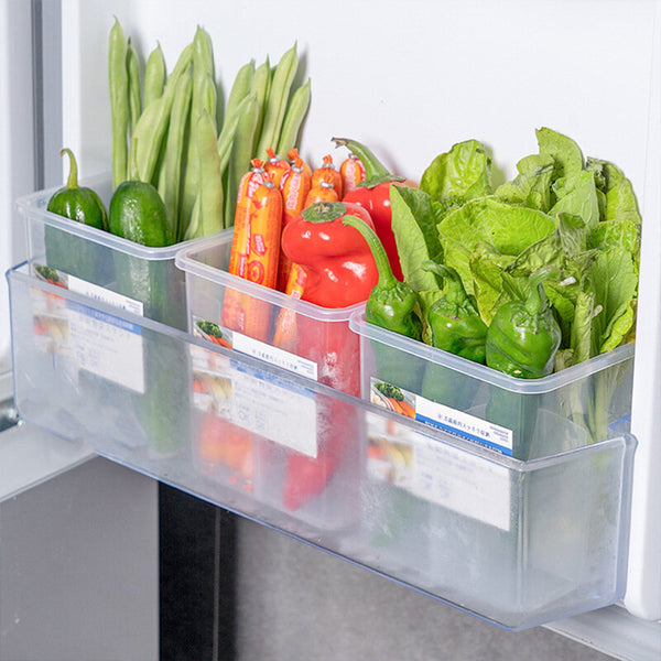 日式冰箱門收納盒 蔬菜收納盒 長條食品保鮮盒 Japanese Style Refrigerator Door Organizer Vegetable Organizer