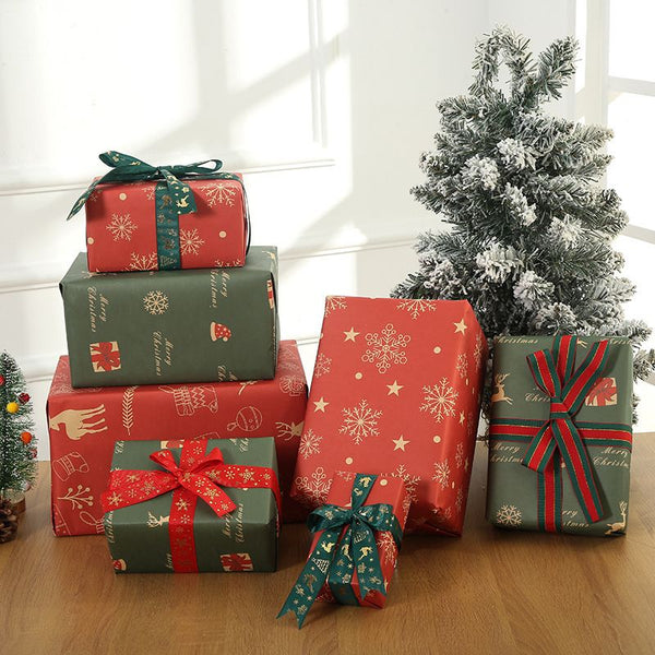 【啞光加厚牛皮紙】聖誕節花紙 包裝紙 聖誕禮品紙 Christmas Wrapping Paper Christmas Gift packing paper