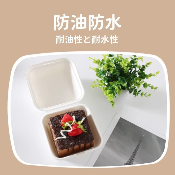 【10個裝｜可微波】YNI 可降解食物盒 漢堡包盒 蛋糕盒 【6 inch | 10 pcs】biodegradable lunch box hamburger box cake