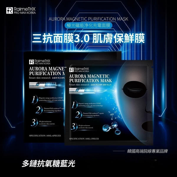 【韓國製 | 6片】極光黑膜 抗氧化面膜 抗糖化面膜 修復氧化DNA Aurora Black Mask Anti-oxidation