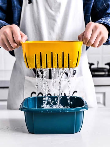 【兩用式】雙層瀝水保鮮盒 Multifunctional double-layer Draining food container