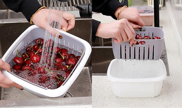 【兩用式】雙層瀝水保鮮盒 Multifunctional double-layer Draining food container