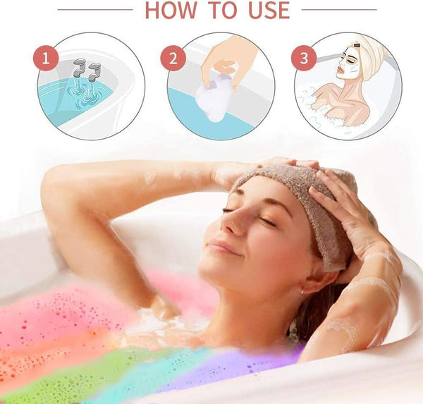 彩虹浴球浴鹽 rainbow bath bombs