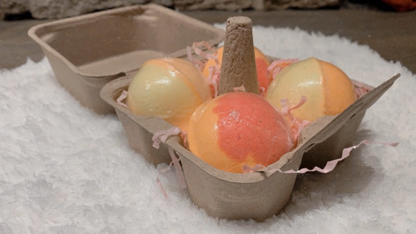 【4粒雞蛋盒裝】彩色浴球 【4PCS】bubble bath bombs