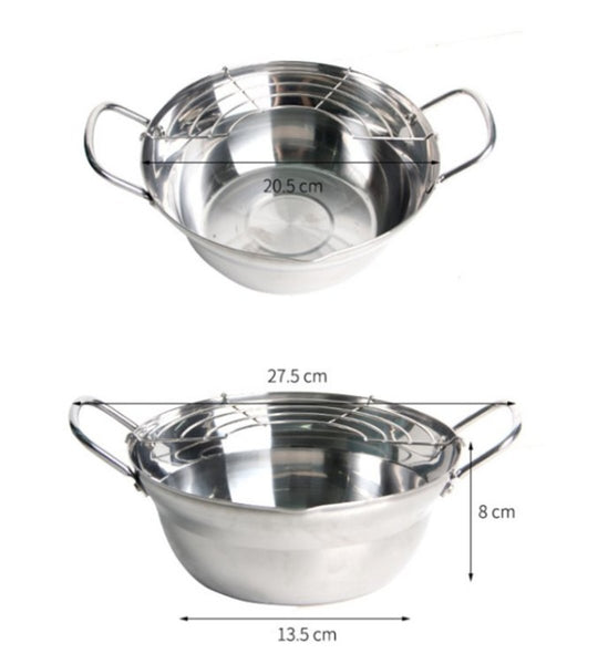 日本不銹鋼天婦羅油炸鍋 Japan stainless steel fryer tempura pan
