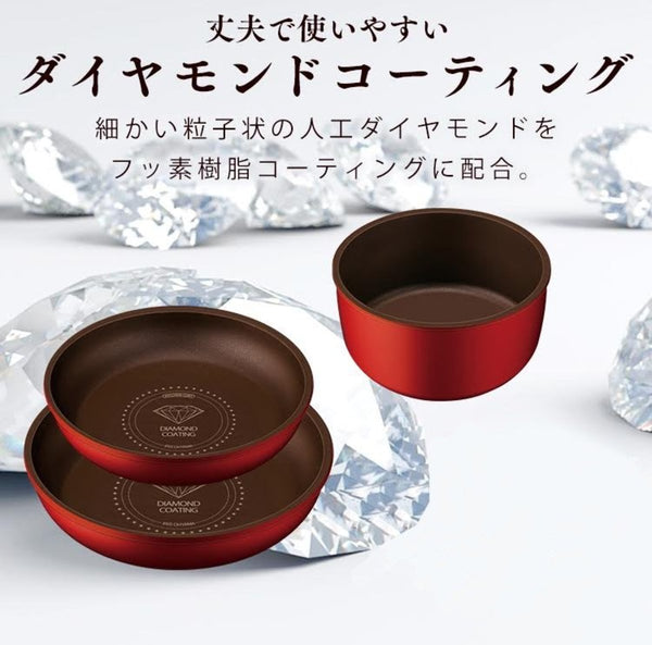 IRIS日式可拆式鑽石不粘平底鑊(六件裝) Japan IRIS Diamond coating frying pans & pot(6pcs set)