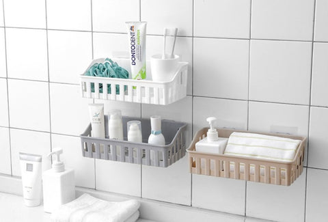 免打孔浴室置物 punch-free bathroom shelf storage basket