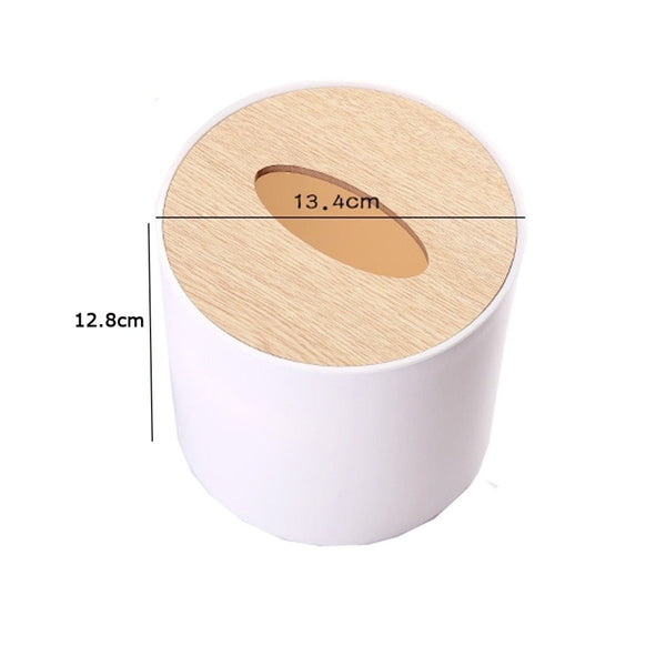 日式木蓋圓形纸巾盒 wooden cover tissue box