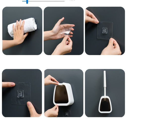 免穿孔牆掛式洗手間馬桶刷 Wall-mounted toilet cleaning brush