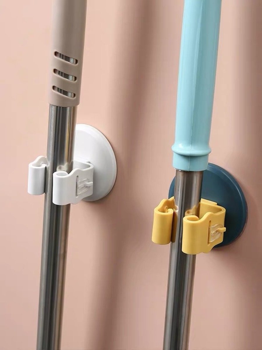 3個裝 | 免鑽牆粘貼式拖把夾扣 [3pcs]  DRILLING-FREE Mop Gripper