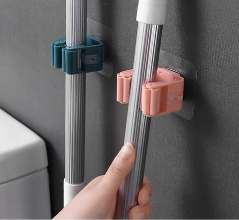 免鑽牆粘貼式拖把夾扣 DRILLING-FREE Mop Grippers