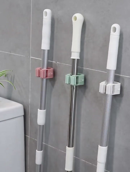 免鑽牆粘貼式拖把夾扣 DRILLING-FREE Mop Grippers