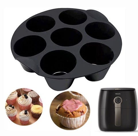 7孔圓形矽膠蛋糕模 7 hole silicone muffin cake cups baking & air fryer cake mold