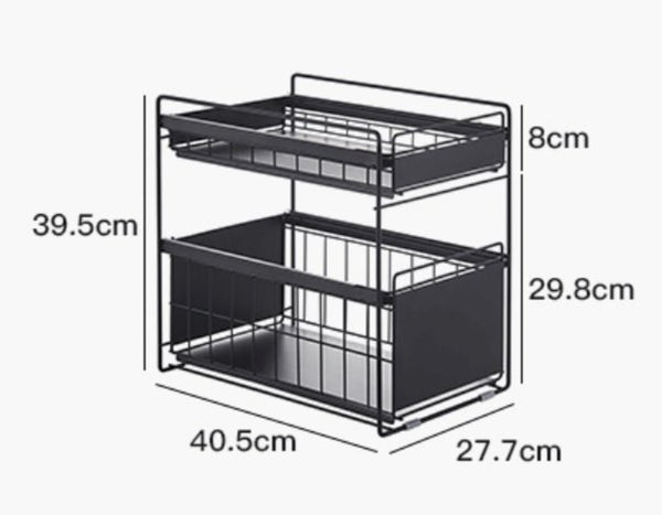下水槽可推拉置物架 Two Tier Sliding Under Sink Cabinet
