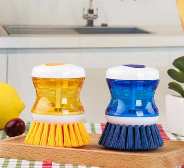 日式洗碗刷(按壓式添加洗潔精)Soap Dispensing Palm Kitchen Brush